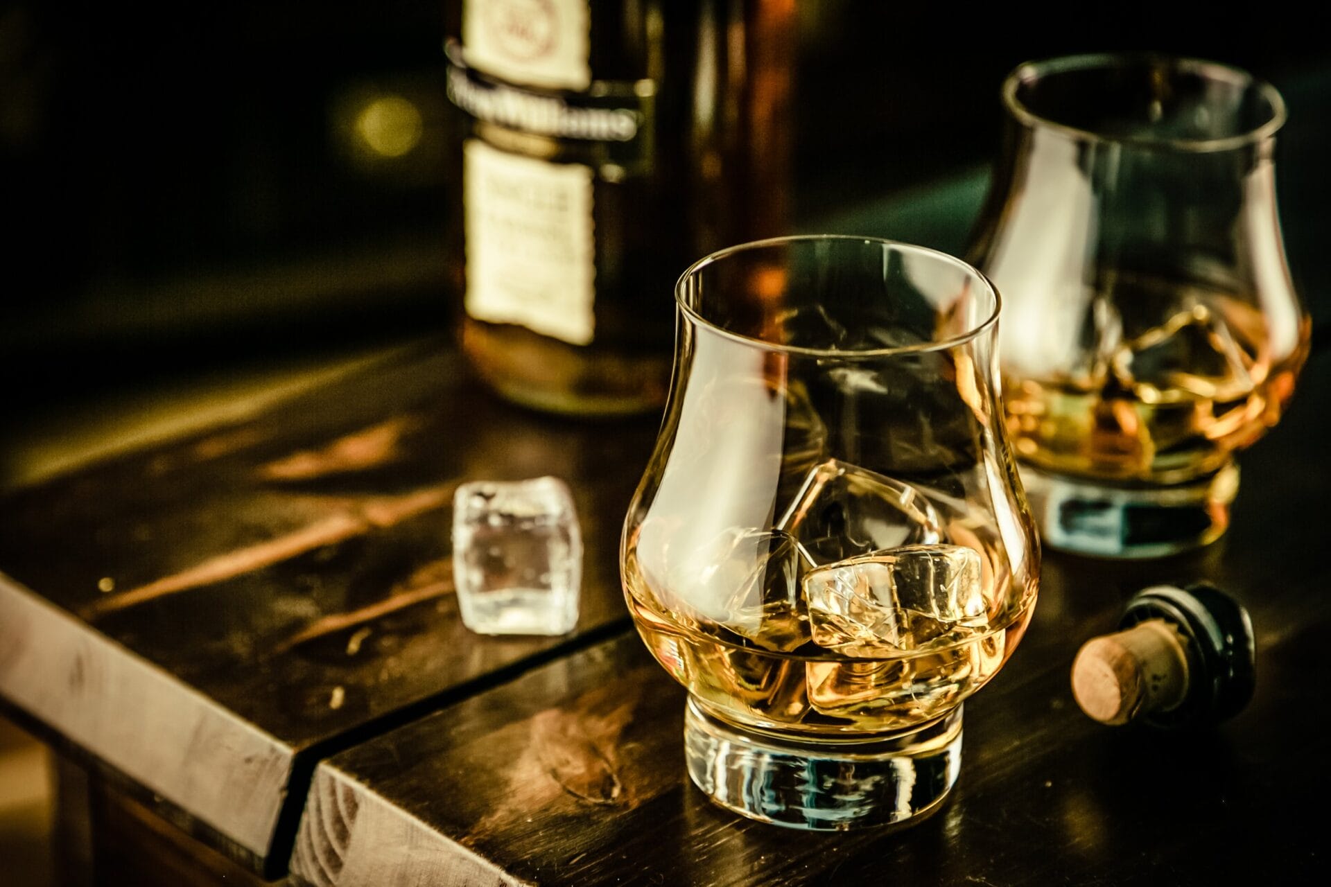 Whiskey in glass